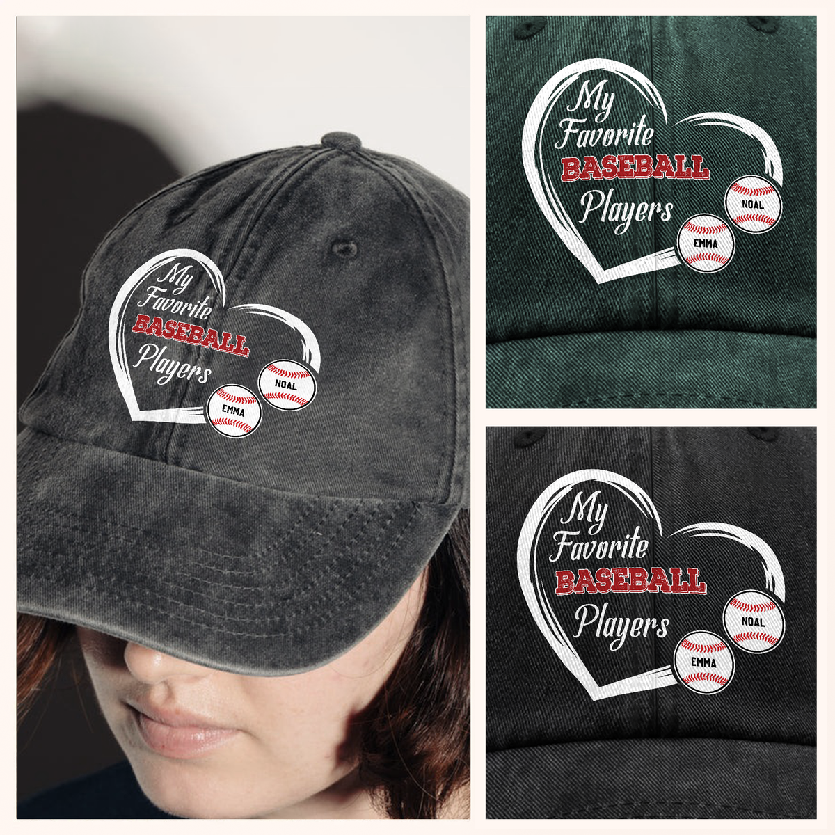 Favorite Players On My Cap - Personalized Washed Baseball Denim Cap Gift For Baseball Lovers HO82 894690