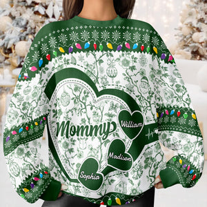Grandma Mom Toile De Jouy - Personalized Ugly Sweater CH07 896638