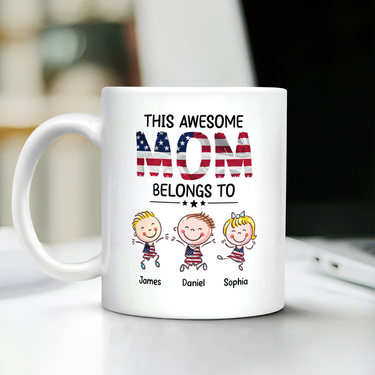 Personalized This Awesome Mom Belongs To White Mug HA75 920866
