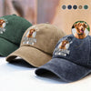 Custom Photo Dog Person Personalized Washed Denim Baseball Cap HA75 897236