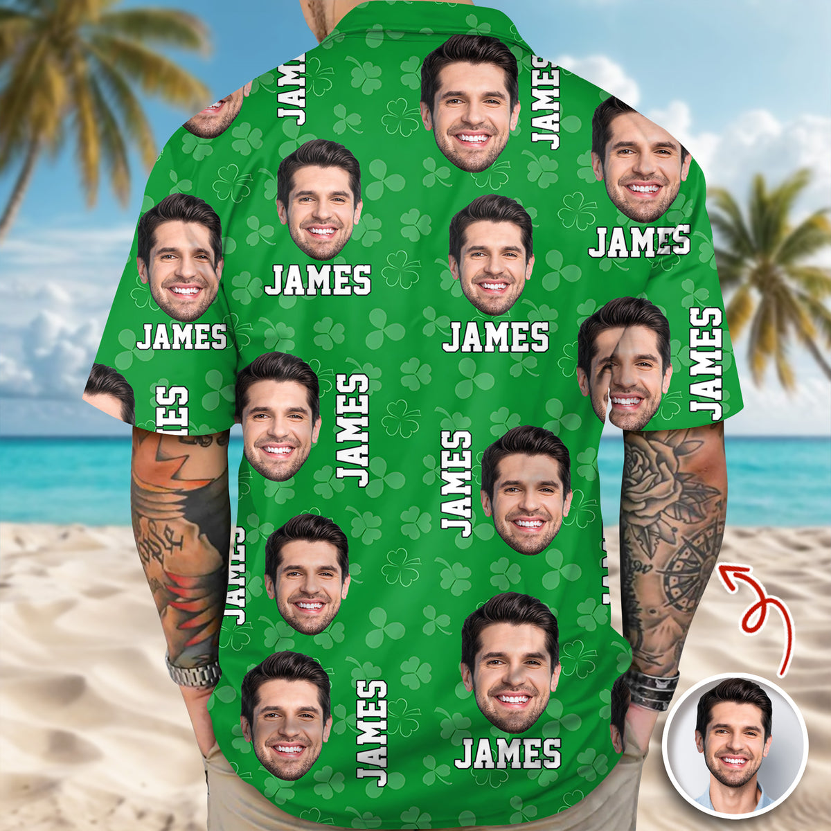 Custom Face Photo St. Patrick's Day Hawaii Shirt TH10 898107