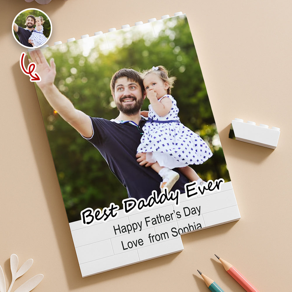 Custom Photo Best Daddy Ever Building Brick Blocks, Father's Day Gift TH10 898847