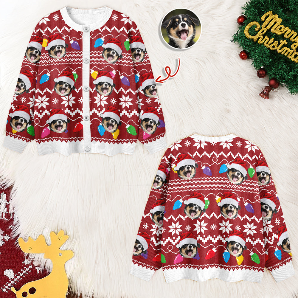 Custom Funny Photo Xmas Leds Cardigan Gift For Dog Lover HO82 900264