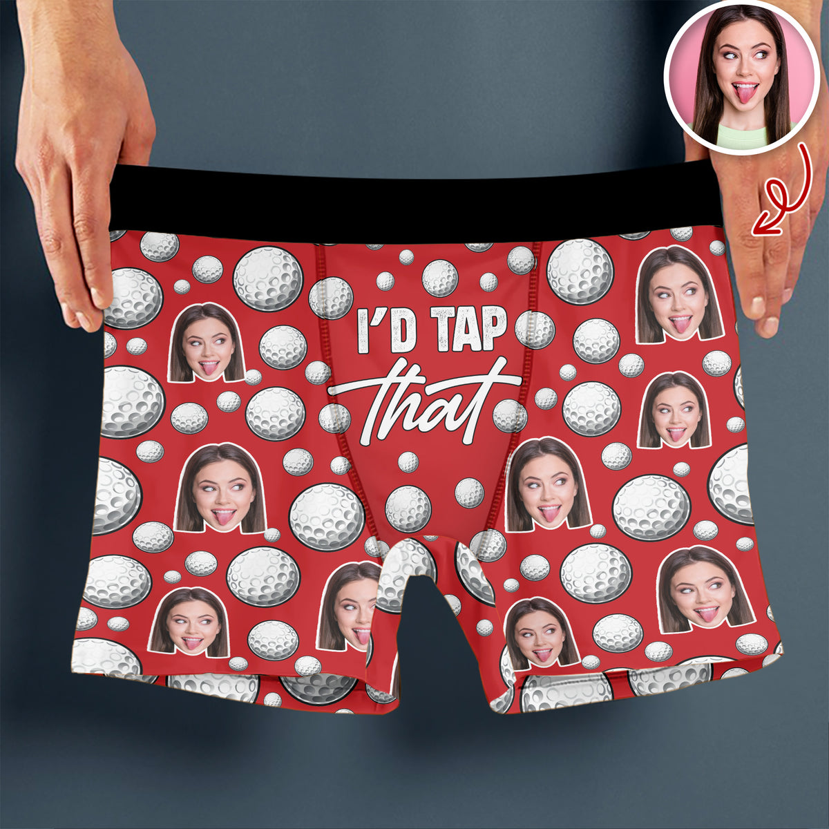 Custom Photo I'd Tap That Humorous Golf Men's Boxer Brief Funny Gift LM32 897647