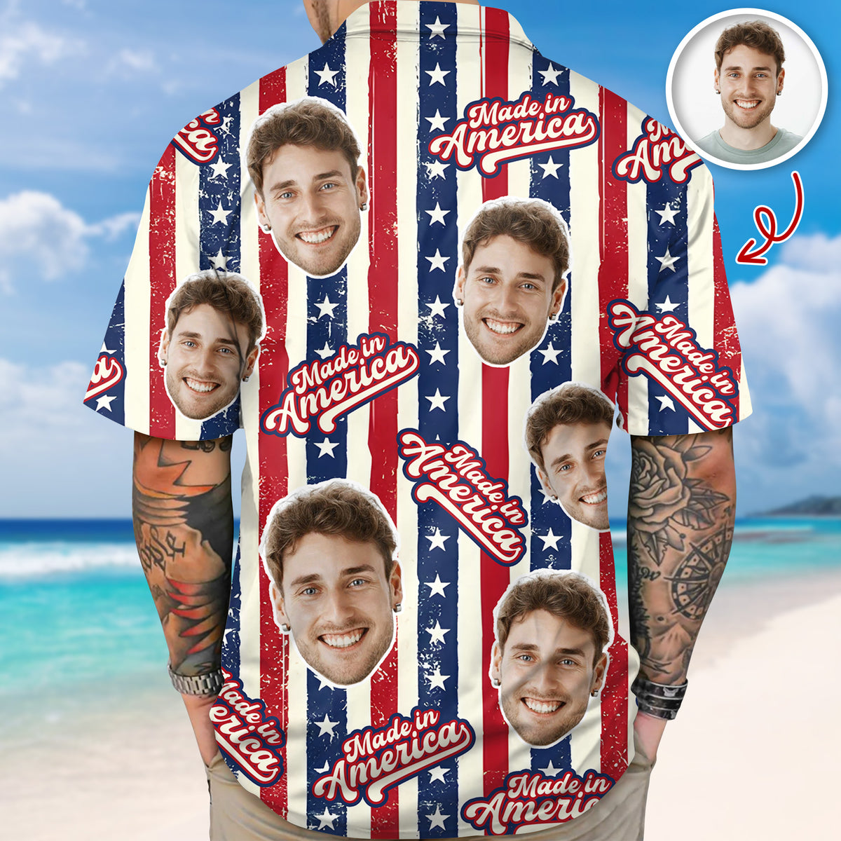 Custom Photo Made In America Hawaii Shirt TH10 898645