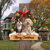 Personalized Happy Pawlidays Christmas Door Sign Gift For Dog Lover LM32 897249