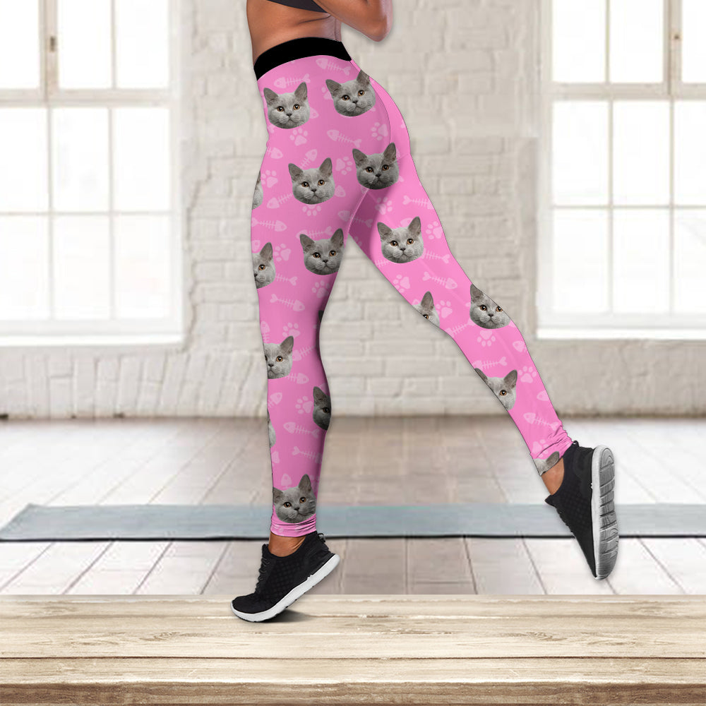 Custom Photo With Bone Pattern Dog Cat Legging HO82 900534