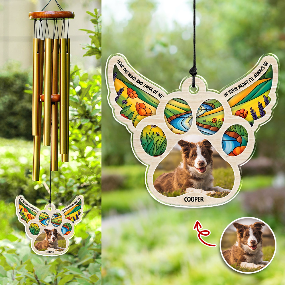 Custom Photo Forever Part Of My Heart Memorial Acrylic Wind Chimes HA75 897206