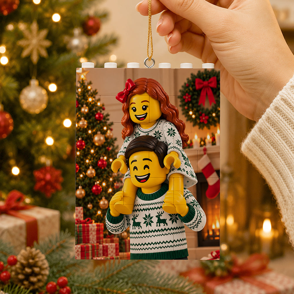 Custom Lego Family Photo Merry Christmas Building Block Ornament CH07 180712