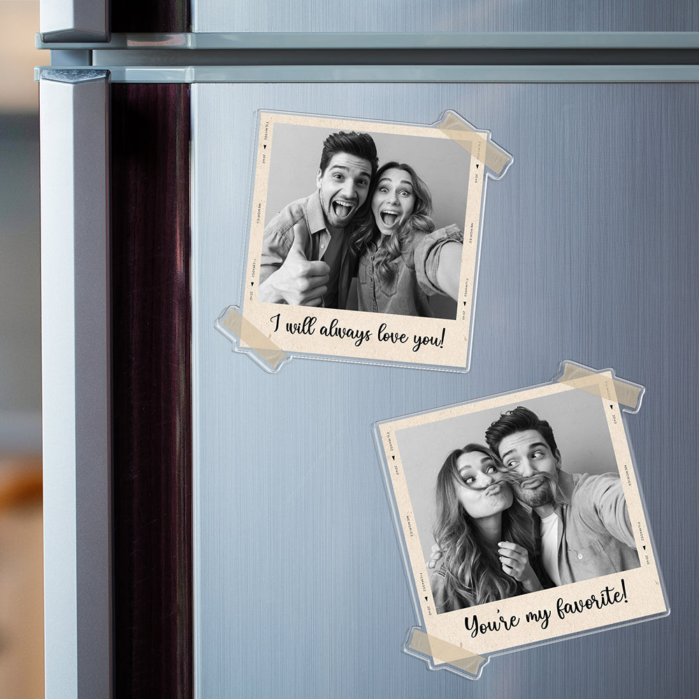 Custom Couple Photo Acrylic Fridge Magnet Valentine Gift, Anniversary Gift HA75 920108