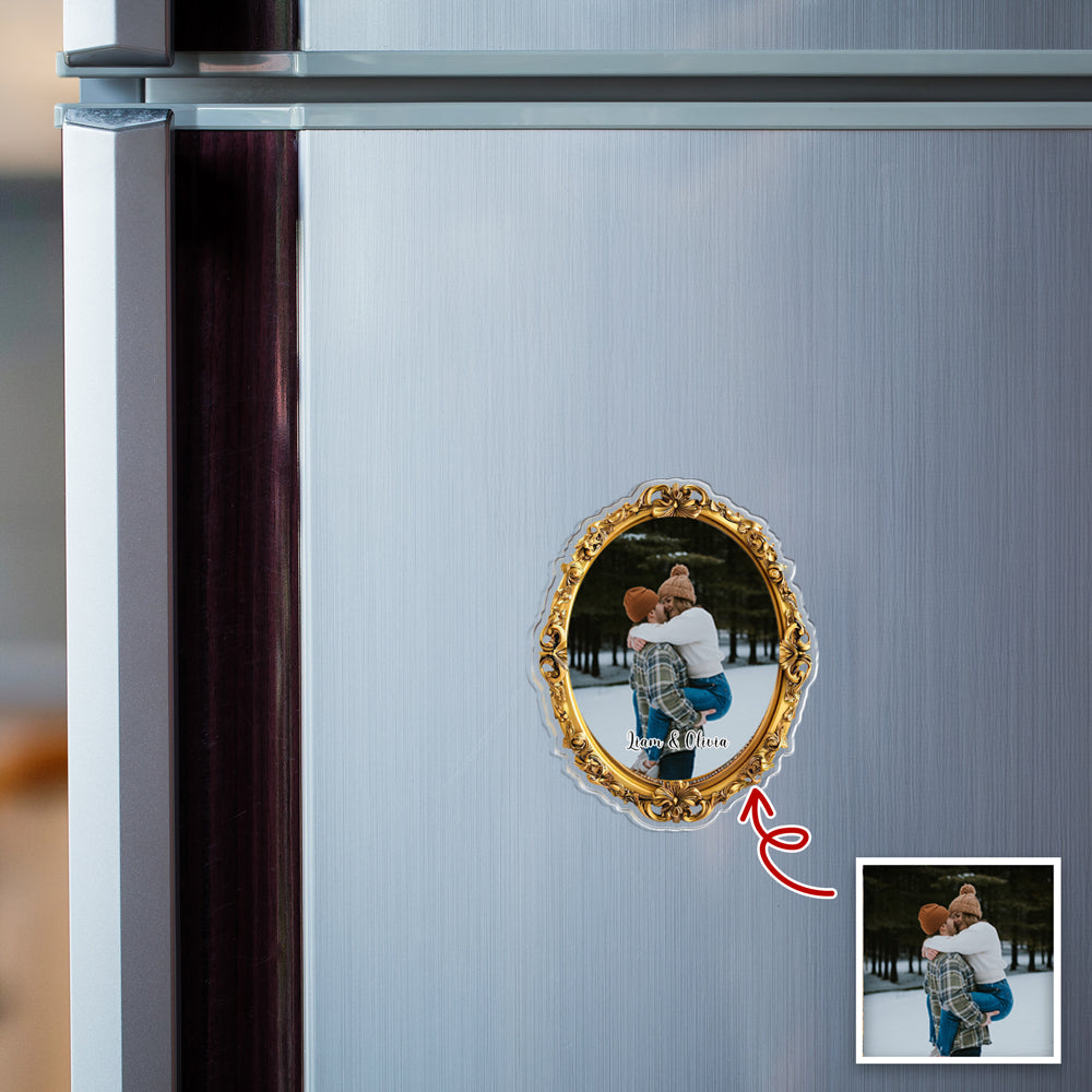 Custom Couple Photo Frame Acrylic Fridge Magnet Valentine's Gift For Couple CH07 910376