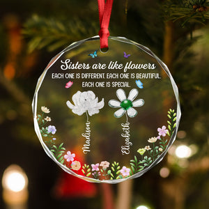 Festive Sister Love - Personalized Glass Ornament TH10 896653