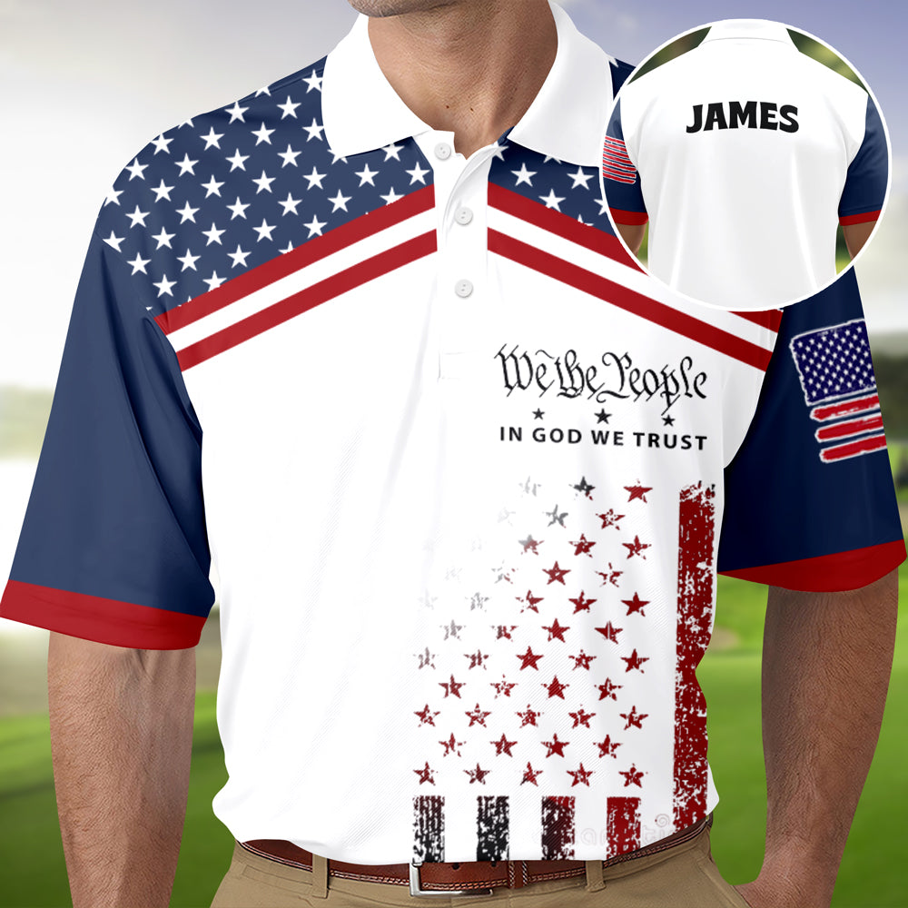 Custom Name We The People - In God We Trust Patriotic Polo Shirt CH07 910422