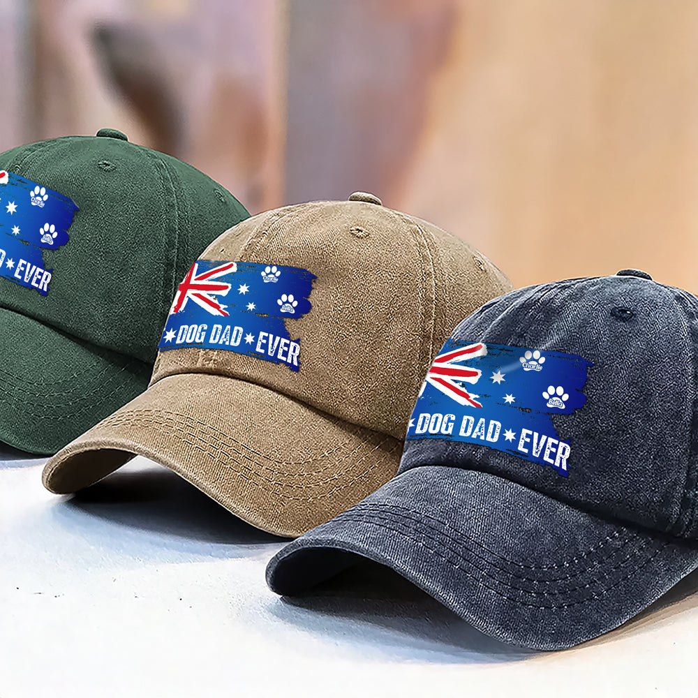 Best Dog Dad Ever Personalized Washed Denim Baseball Cap TH10 894177