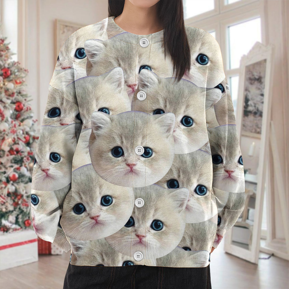 Custom Funny Cat Face Cardigan Gift For Cat Lovers CH07 899828