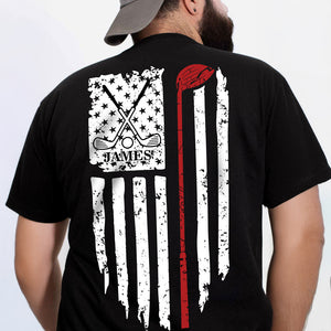Personalized Name American Flag Golf Back Personalized Back Side Dark Shirt HA75 898632