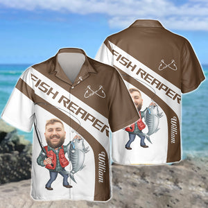 Custom Photo Fish Reaper - Personalized Fishing Hawaiian Shirt HO82 893790
