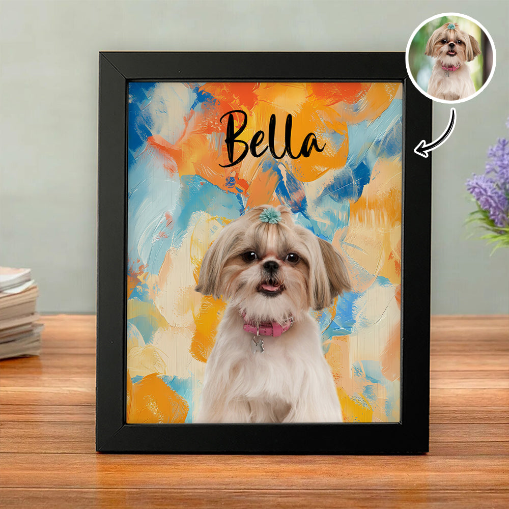 Custom Cute Dog Photo Colorful Background Picture Frame LM32 895127