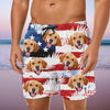 Custom Photo Dog Cat US Flag Tropical Summer Beach Shorts HA75 892584