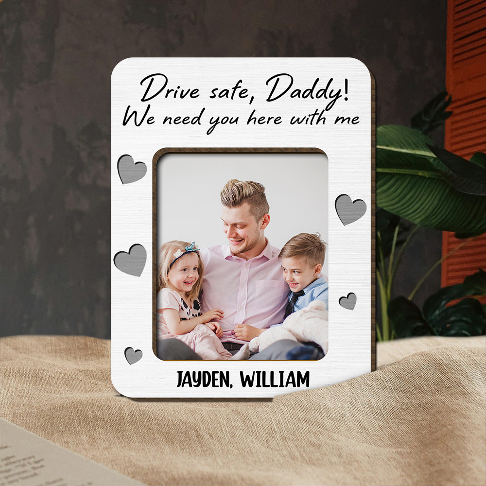 Custom Photo Dad & Kid - Drive Safe Daddy 2 Layered Car Visor Clip CH07 895930