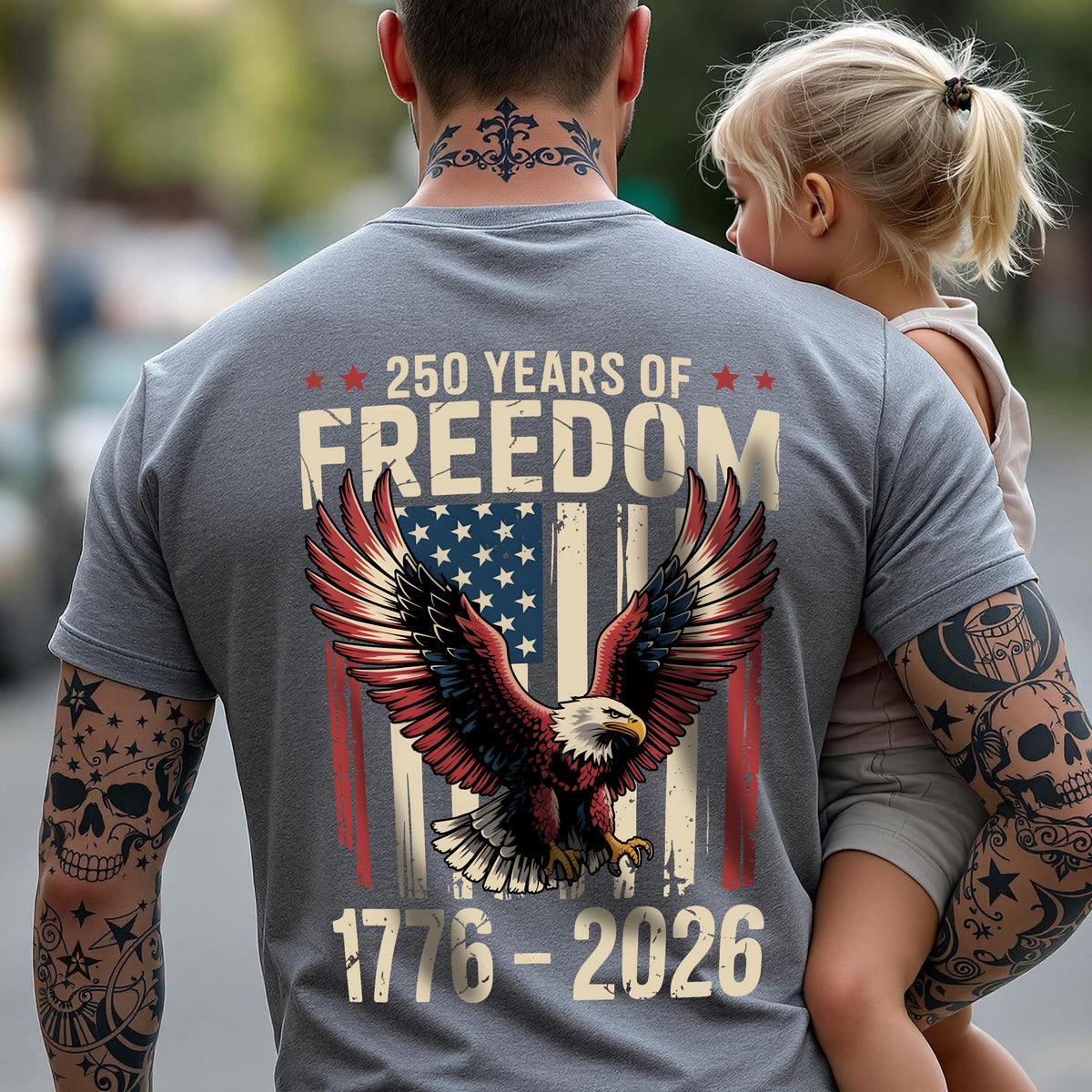 250 Years of Freedom 1776 2026 Eagle Patriotic Back Shirt HA75 920196