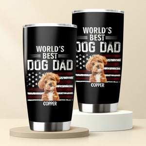 Custom Photo World's Best Dog Dad - Personalized Fat Tumbler Gift For Dog Lovers CH07 895980