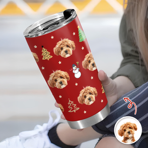Custom Photo Christmas - Personalized Fat Tumbler Gift for Dog Cat Lovers TH10 894425