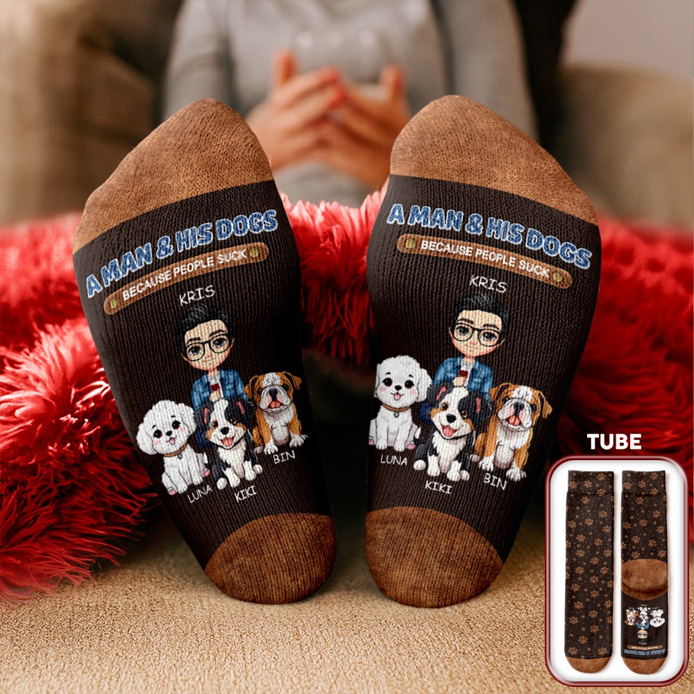A Gentleman And His Dog - Personalized Crew Socks HO82 894908