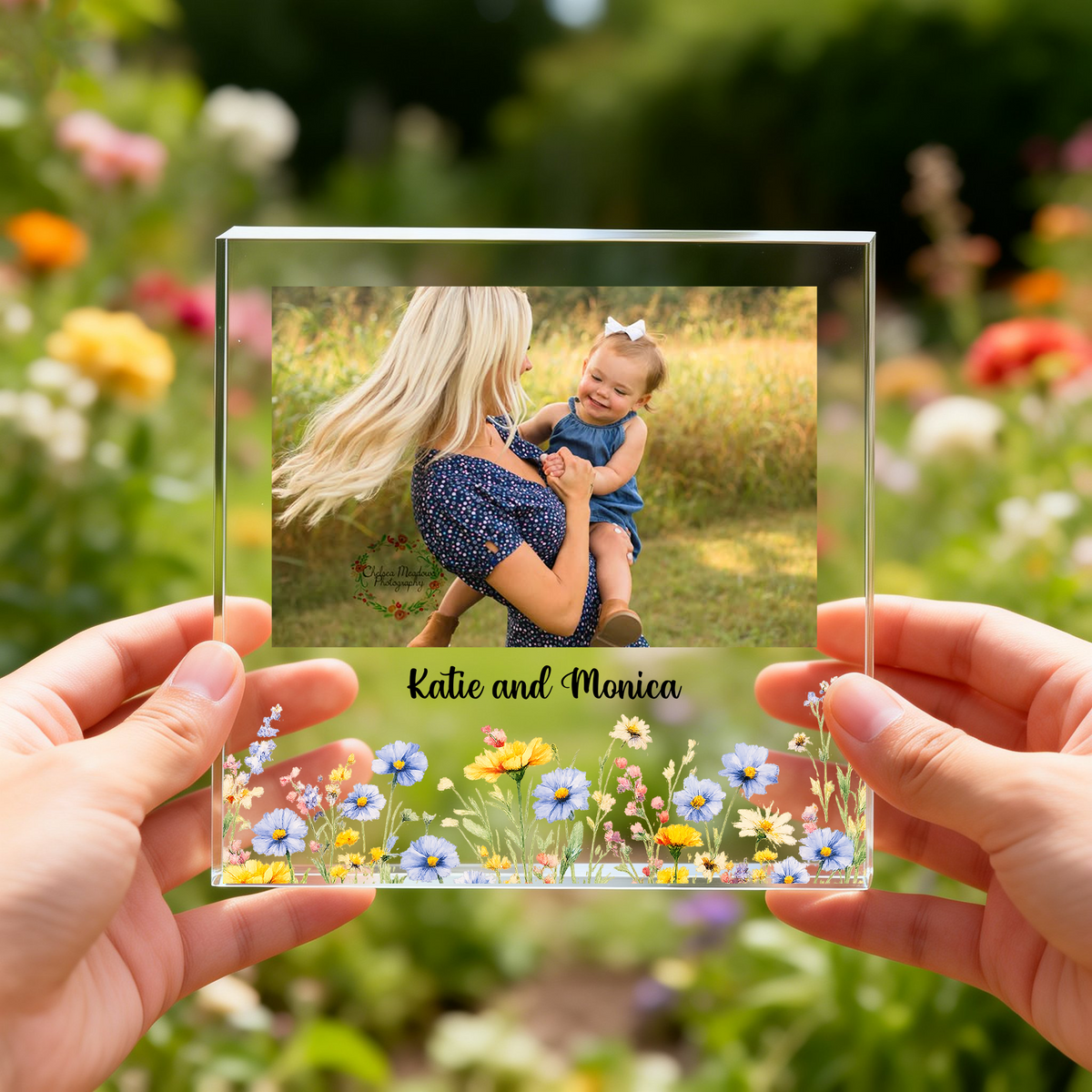 Custom Photo Floral Frame Acrylic Block Plaque Gift For Birthday, Mother's Day LM32 899431
