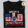 Custom Photo Dog - Dog's Dad The Man The Myth The Dealer American Flag Dark Shirt HO82 901262