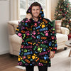 Custom Name Area Bones And Paws Hoodie Blanket HO82 900572