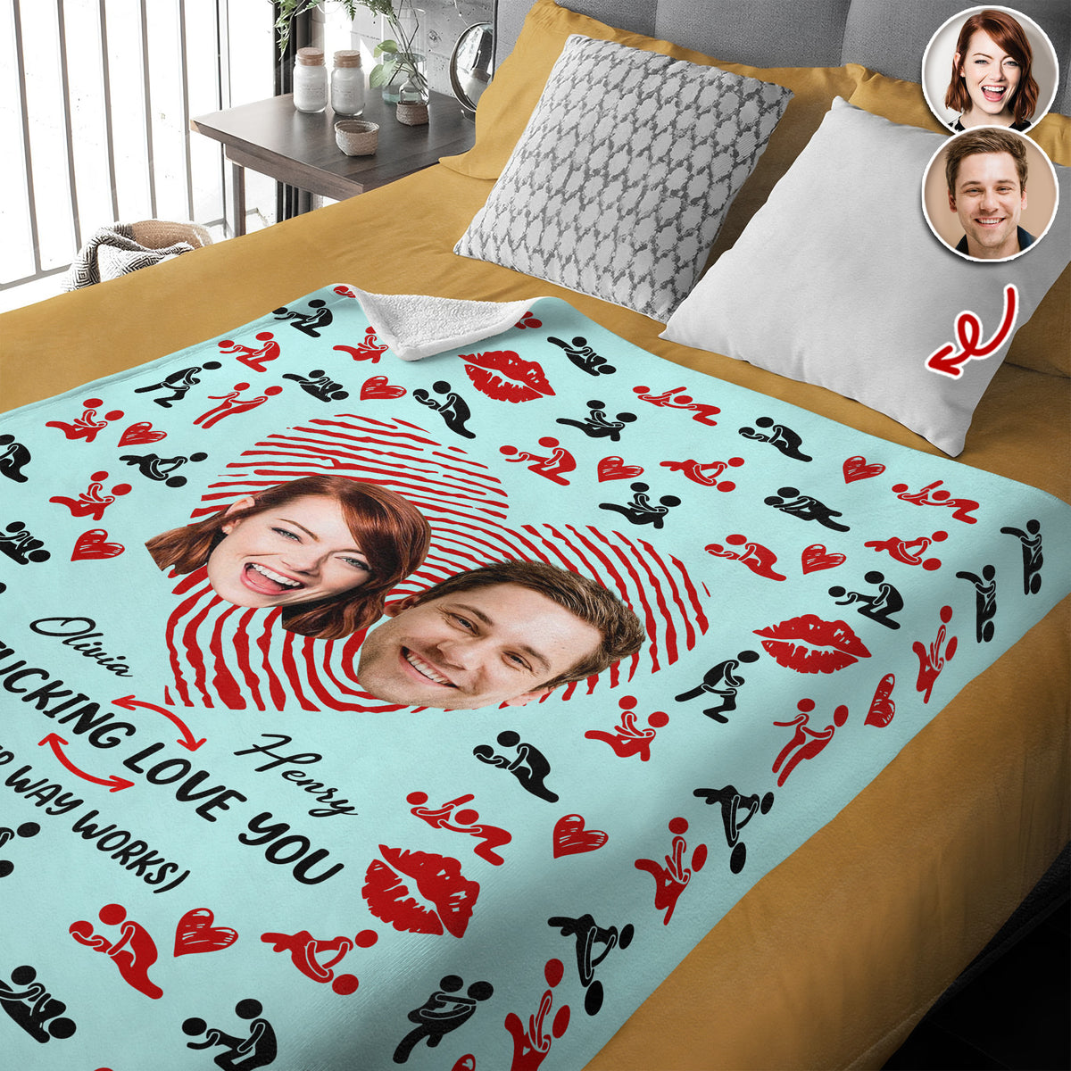 Custom Photo Couple Blanket Gift For Valentine's Day HA75 920010