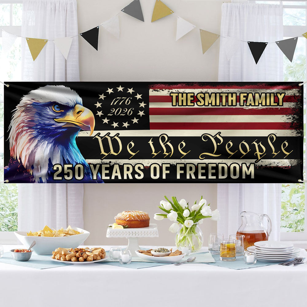 America 250th Anniversary Fence Banner We The People Patriotic Banner HA75 898784