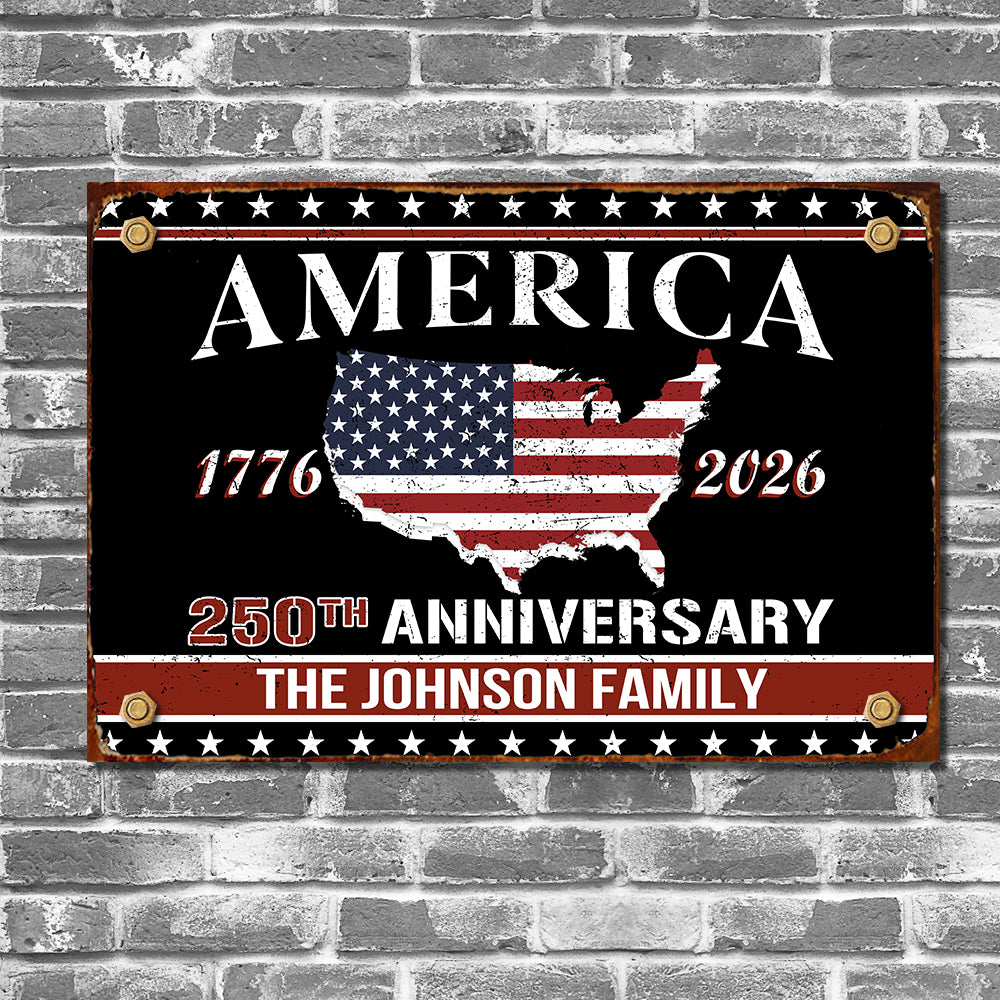 Personalized Family Name America 250th Anniversary Metal Sign TH10 898463