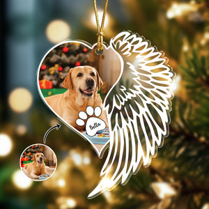Custom Photo Dog Memorial Wing - Personalized Acrylic Ornament LM32 895869