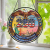 Custom Family Name American Eagle 250 Years Of Freedom Stained Glass Suncatcher LM32 899281