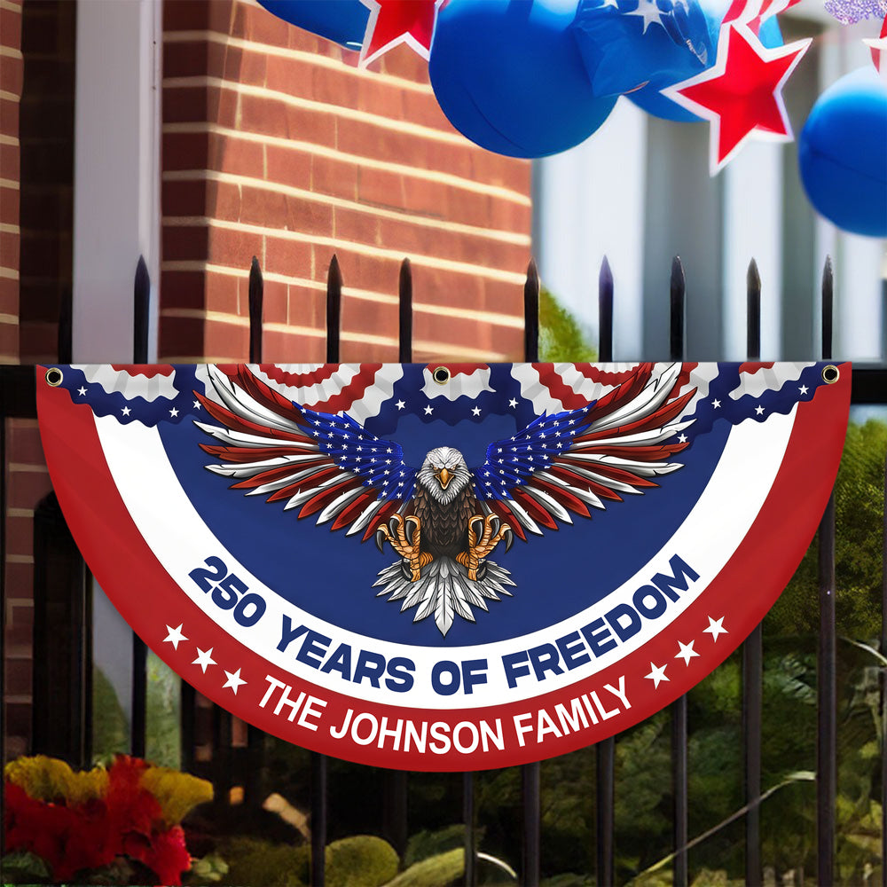 Custom Family Name 250 Years Of Freedom Non-Pleated Fan Flag HO82 901332