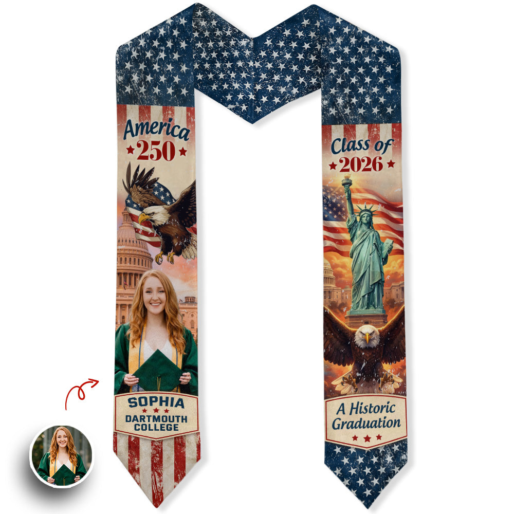 Custom Photo Graduating in America's 250th Anniversary Class of 2026 Stoles CH07 910610