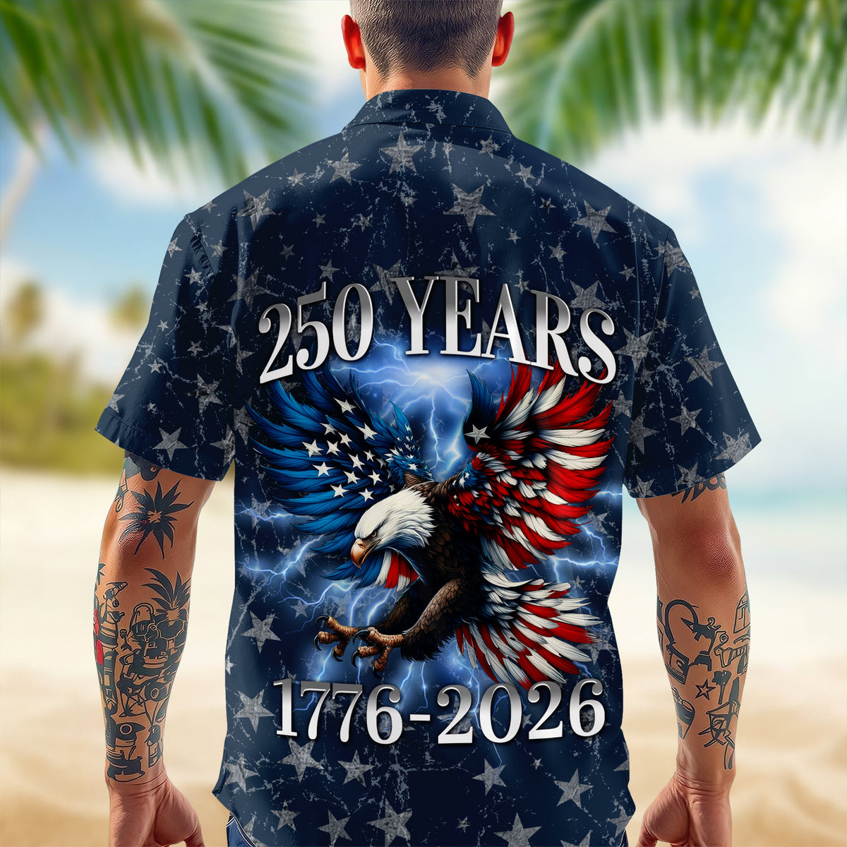 Personalized 250th Anniversary Eagle Patriotic American Hawaiian Shirts CH07 910526