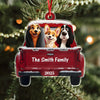 Personalized Dogs With Red Truck Christmas Acrylic Ornament Gifts For Dog Lovers TH10 896683