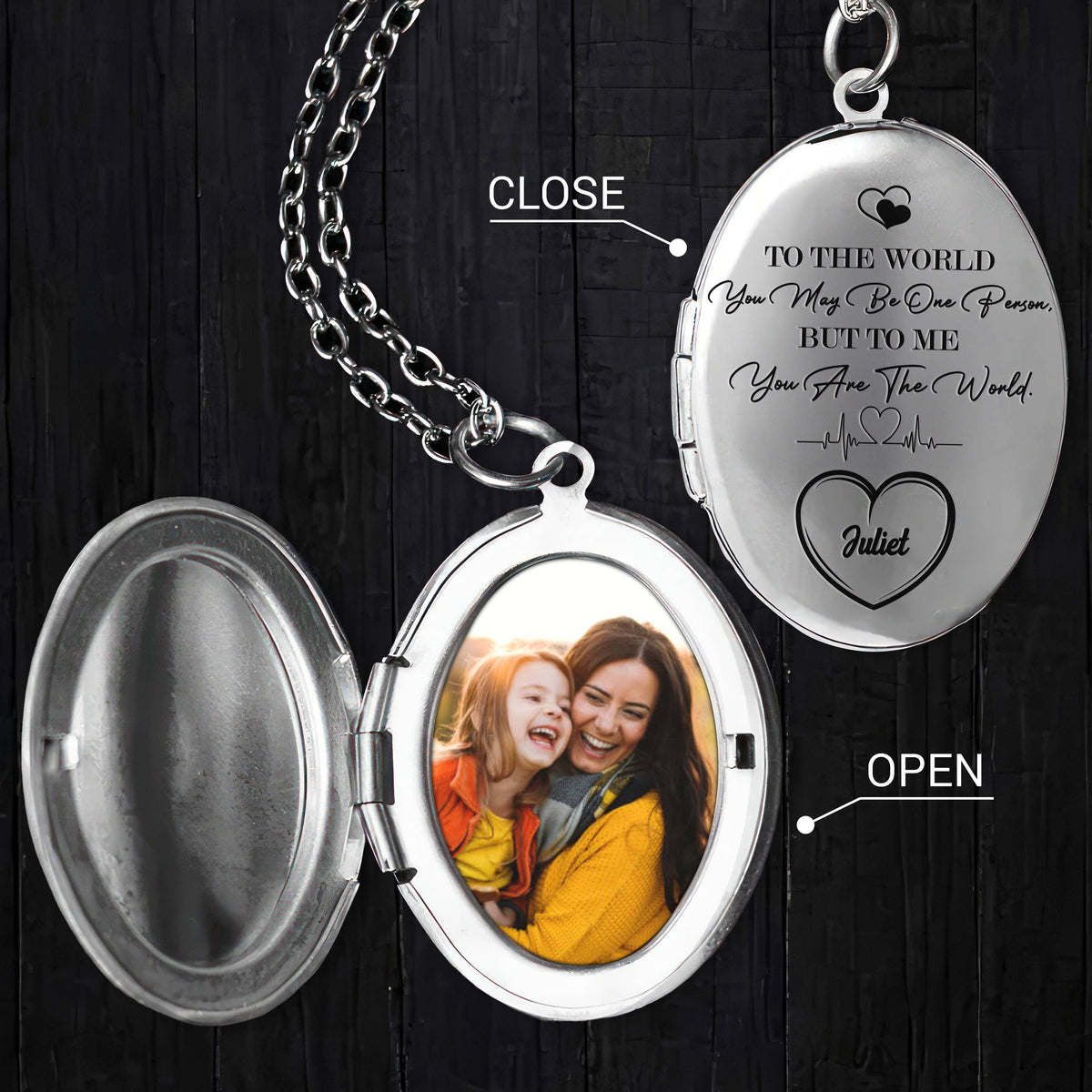 Custom Photo Happy Mother's Day Gift To Me You Are The World Locket Necklace HO82 893658