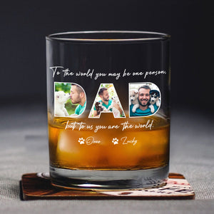 Custom Photo Happy Father's Day Thanks For Picking Up My Poop And Stuff Whiskey Glass HO82 893874