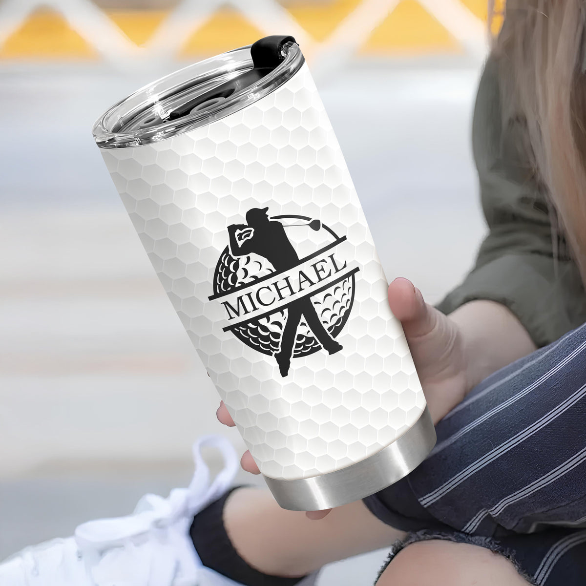 Personalized 3D Inflated Effect Fat Tumbler Gift For Golf Lover TH10 898127