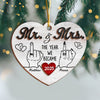Mr and Mrs Wedding Gifts - First Christmas Married Layer Wooden Ornament For Couples CH07 896806
