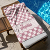 Personalized Name Checkered Pattern Beach Towels Vacation Gift HO82 894236