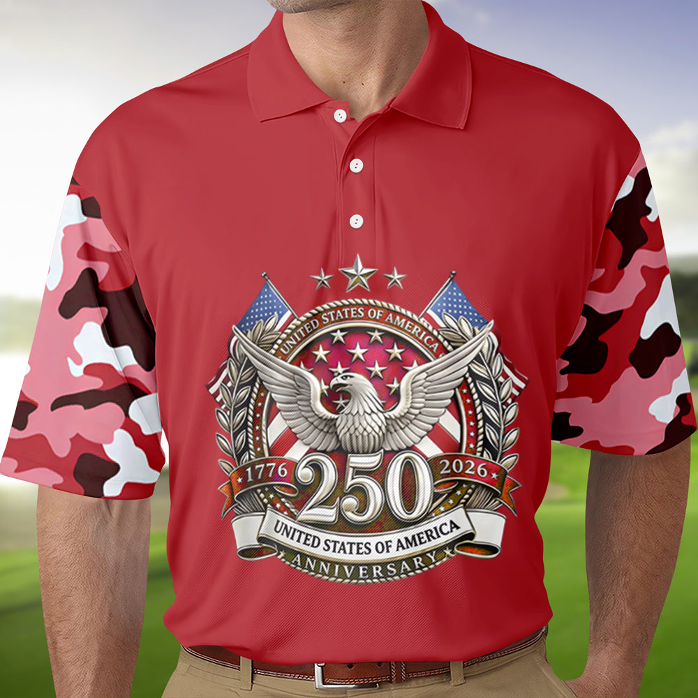 Personalized 250 Years Anniversary 1776-2026 Eagle Polo Shirt TH10 169421