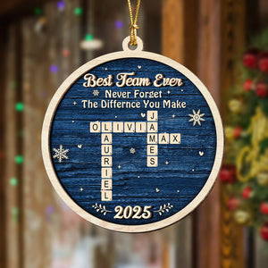 Best Team Ever Scrabble Christmas 2 Layers Wooden Ornament LM32 897119