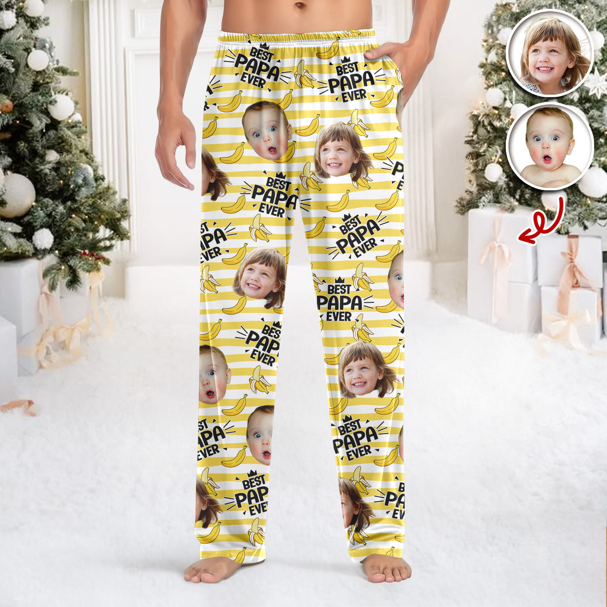 Custom Photo Funny Banana Best Dad Ever - Personalized Sweatpants HO82 900136