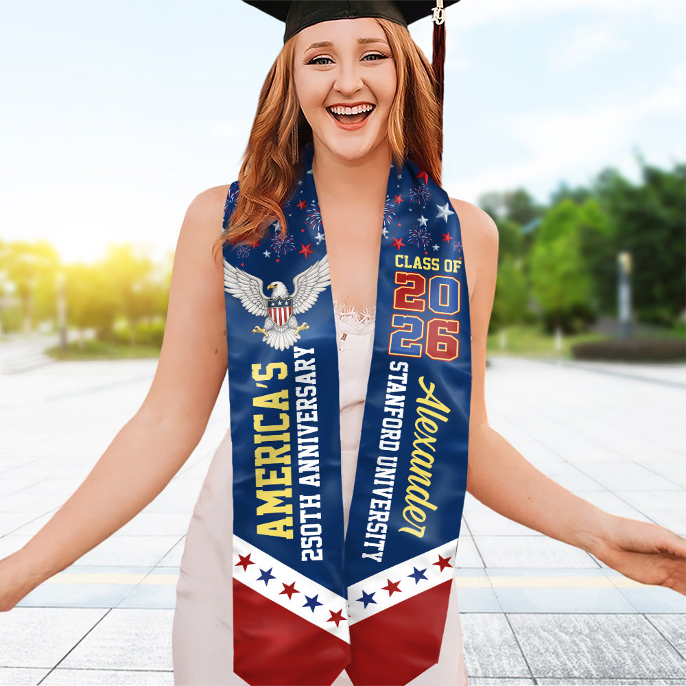 Graduating in America’s 250th Anniversary Stoles Personalized Class of 2026 Sash CH07 910316