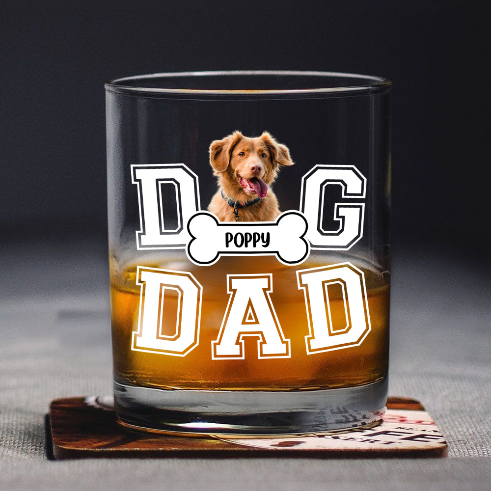 Custom Photo Dog Dad We Sniff Together, We Stick Together Whiskey Glass HO82 894188